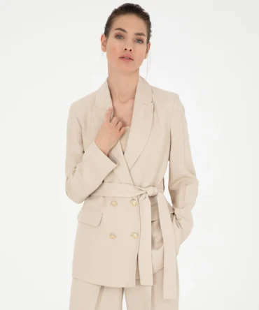 WOMAN BEIGE LINEN JACKET