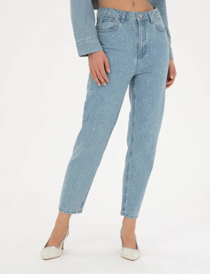 WOMAN LIGHT BLUE SHINY JEANS - Image 2