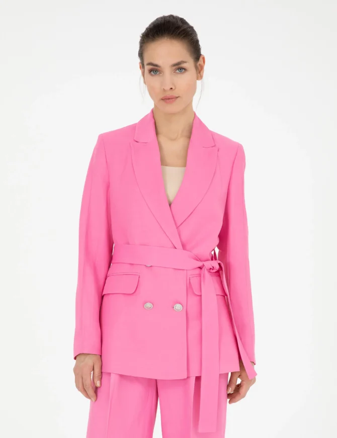 WOMAN PINK LINEN JACKET - Image 3