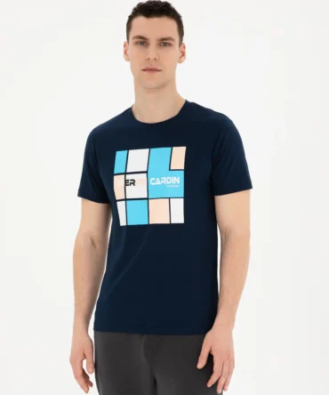 NAVY BLUE PRINTED T-SHIRT