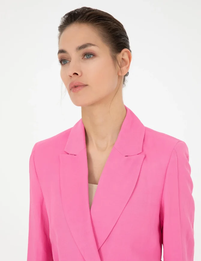 WOMAN PINK LINEN JACKET - Image 5