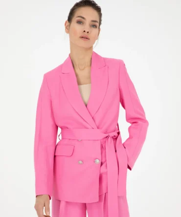 WOMAN PINK LINEN JACKET