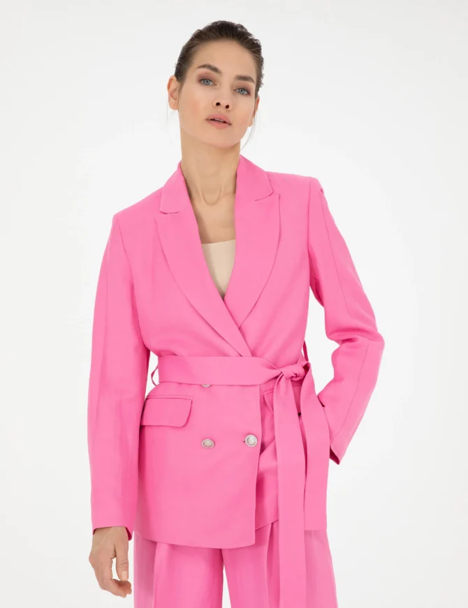 WOMAN PINK LINEN JACKET