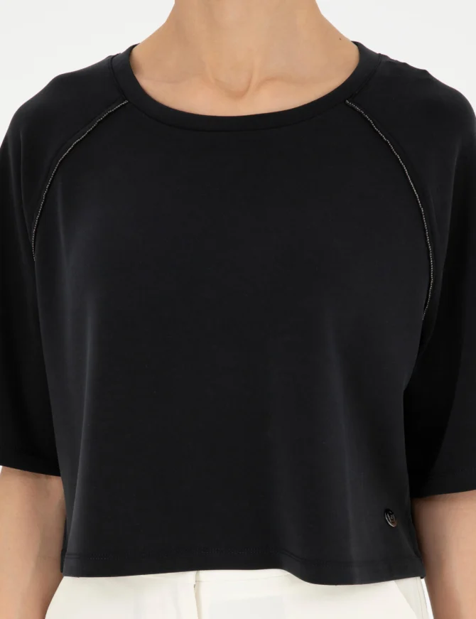 WOMAN BLACK SWEAT SHIRT - Image 3