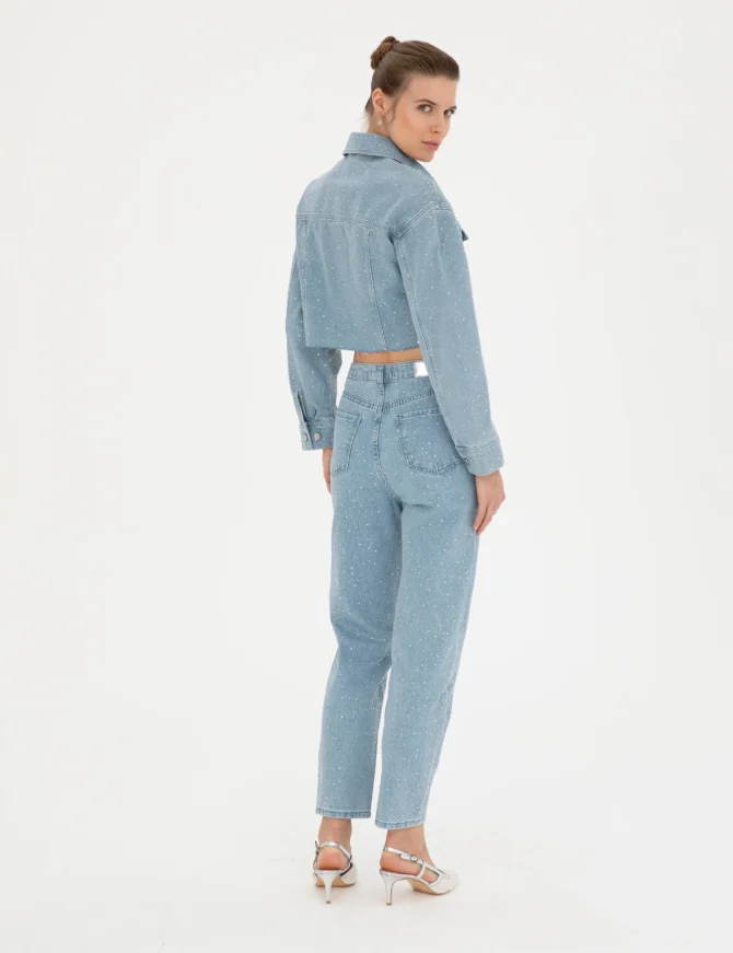 WOMAN LIGHT BLUE SHINY JEANS - Image 4