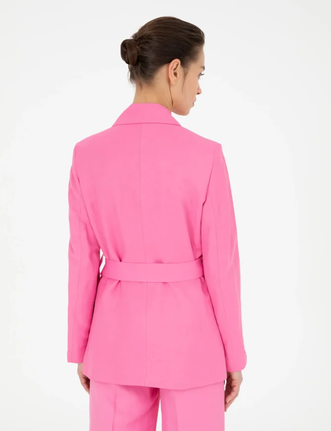 WOMAN PINK LINEN JACKET - Image 4