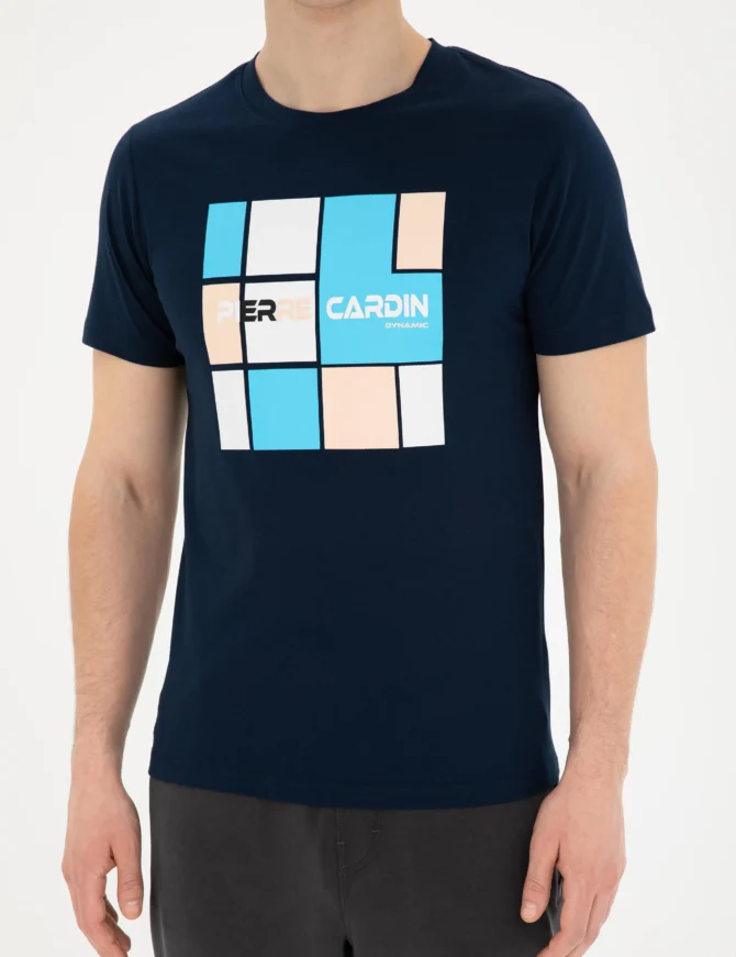 NAVY BLUE PRINTED T-SHIRT - Image 6