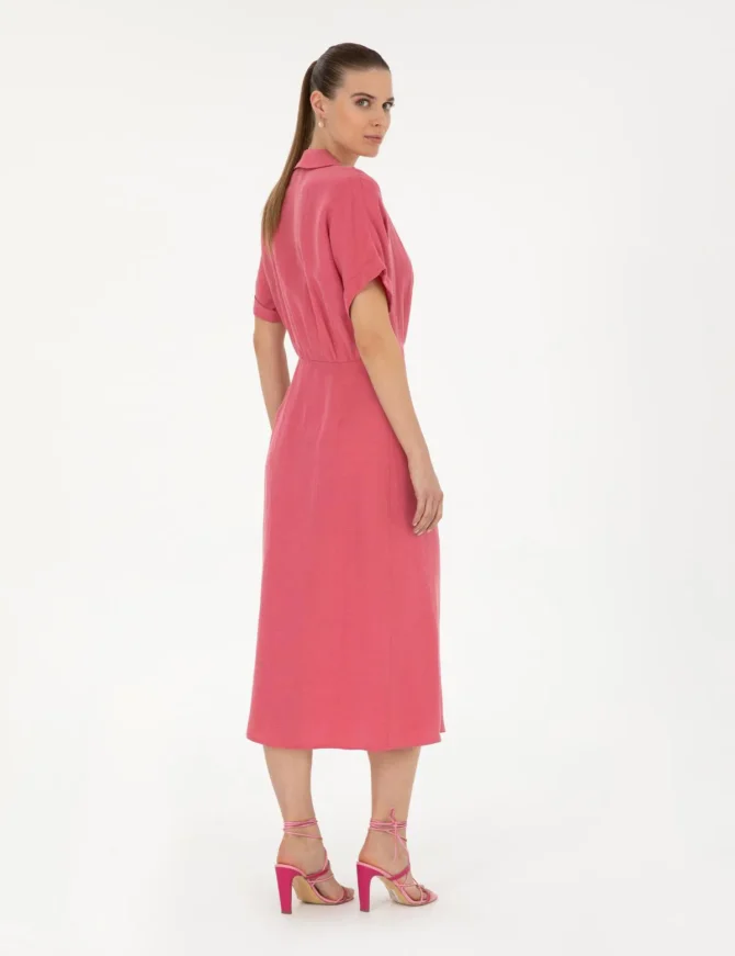 WOMAN PINK LINEN DRESS - Image 4