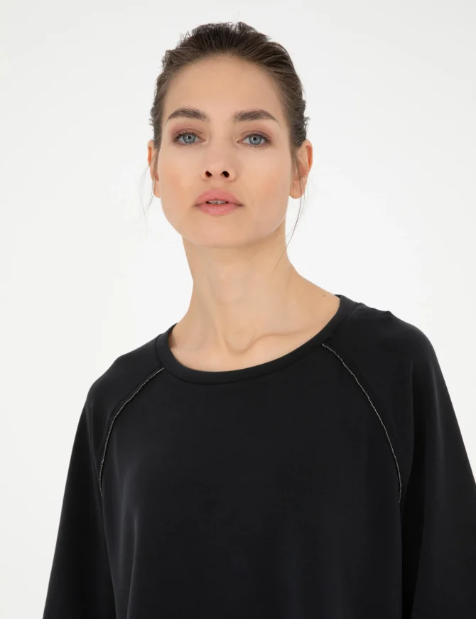 WOMAN BLACK SWEAT SHIRT - Image 4