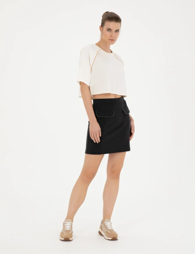 WOMAN BLACK KNITTING SKIRT - Image 5
