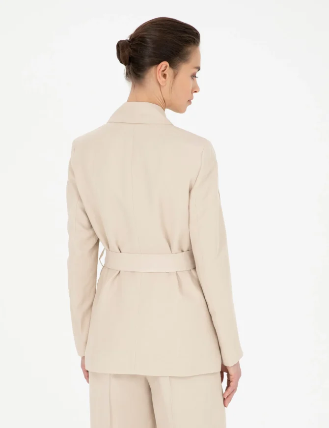 WOMAN BEIGE LINEN JACKET - Image 5