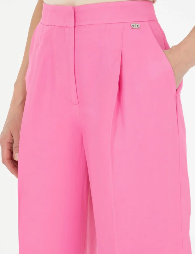 WOMAN PINK LINEN TROUSERS - Image 6