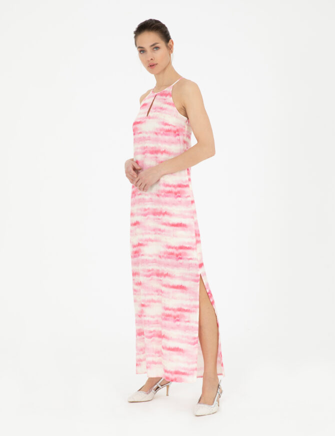 WOMAN PINK LINEN DRESS