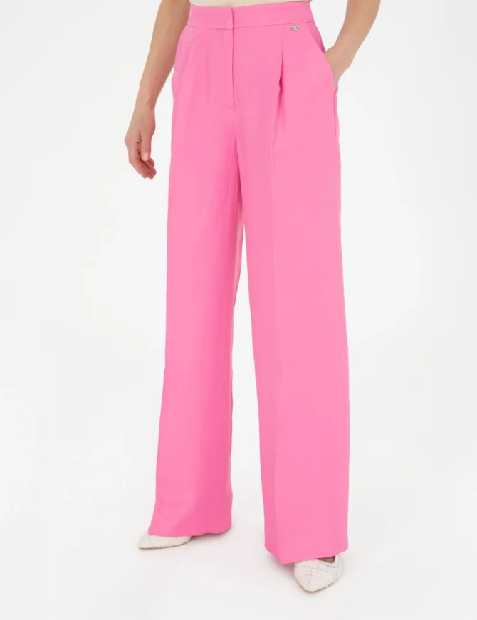 WOMAN PINK LINEN TROUSERS - Image 3