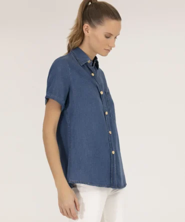 WOMAN BLUE JEAN SHIRT