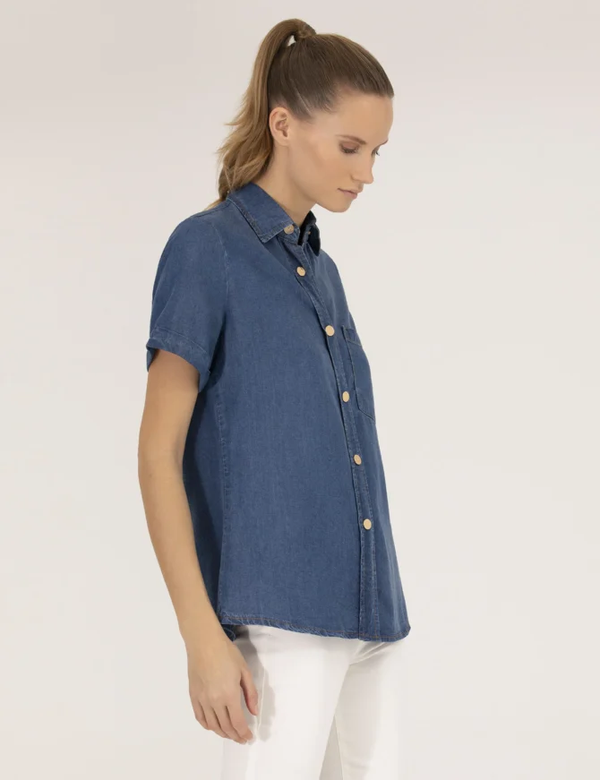 WOMAN BLUE JEAN SHIRT