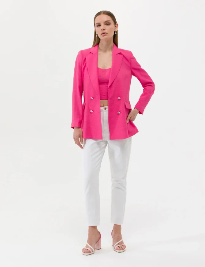 WOMAN PINK DOUBLE BREASTED JACKET - Image 4