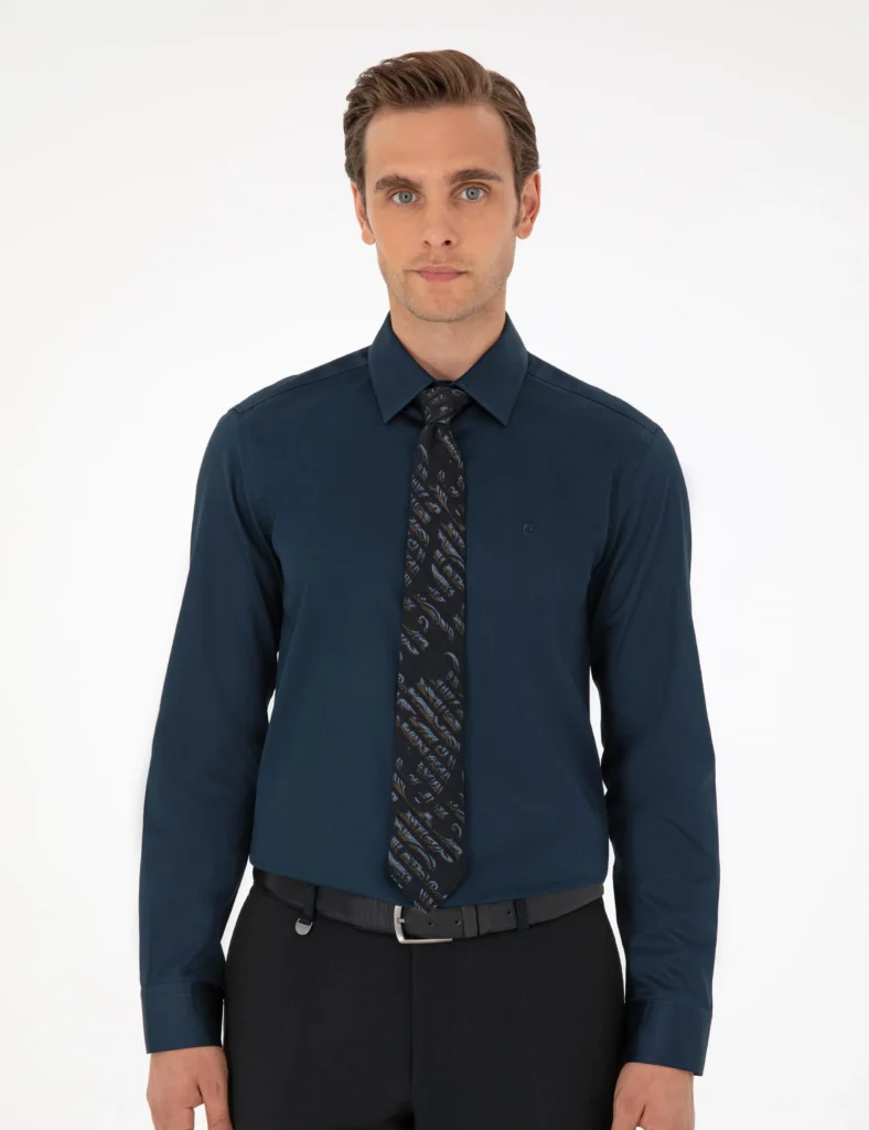 NAVY BLUE LONGSLEEVE CLASSIC SHIRT thumbnail 3