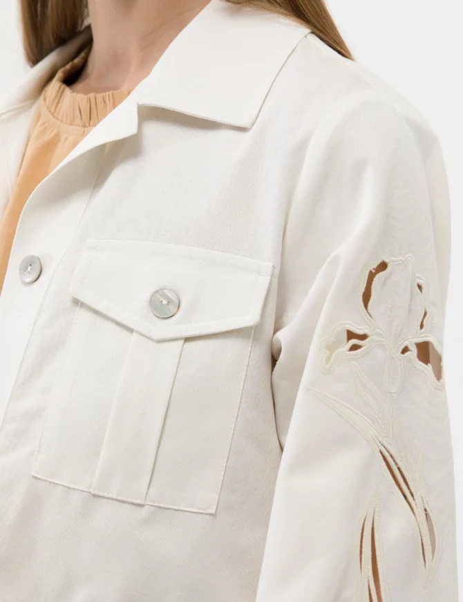 WOMAN WHITE LINEN JACKET - Image 3