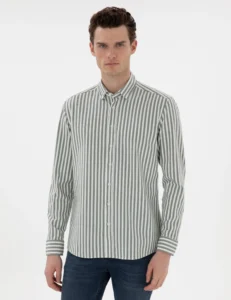GREEN STRIPED SHIRT - Green