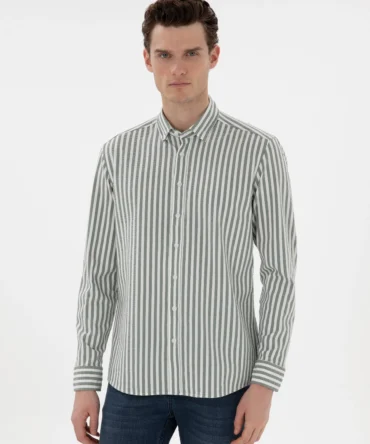 GREEN STRIPED SHIRT