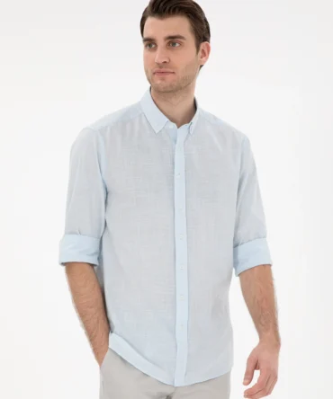 LIGHT BLUE LINEN SHIRT
