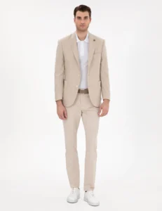 NAVY SPORT TROUSERS - Beige