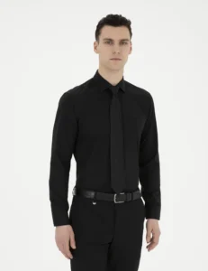 LIGHT BLUE LONGSLEEVE CLASSIC SHIRT - Black