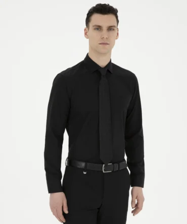 BLACK LONGSLEEVE CLASSIC SHIRT