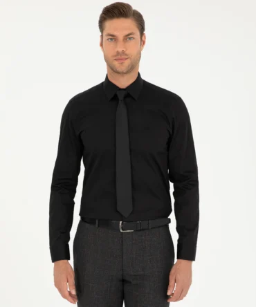 BLACK LONGSLEEVE CLASSIC SHIRT