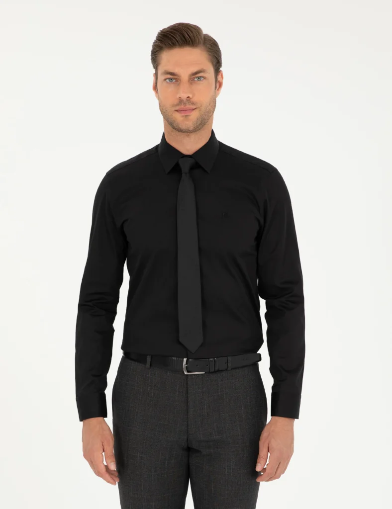 BLACK LONGSLEEVE CLASSIC SHIRT