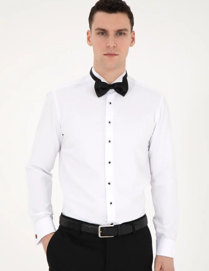 WHITE TUXEDO SHIRT