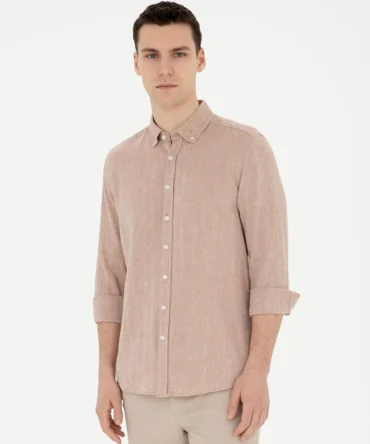 BROWN LINEN SHIRT