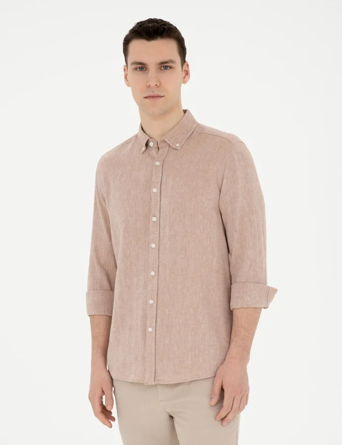 BROWN LINEN SHIRT