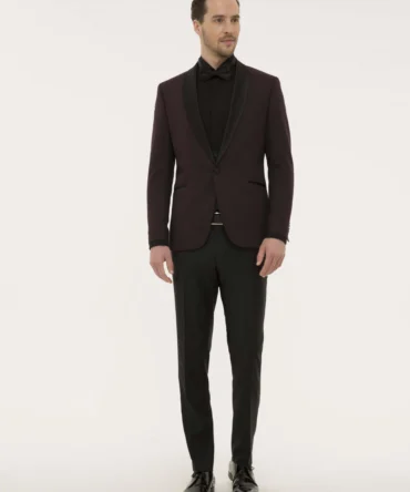 DARK RED GROOM TUXEDO