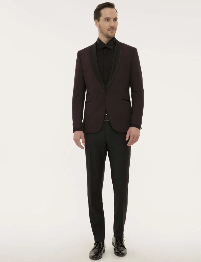 DARK RED GROOM TUXEDO