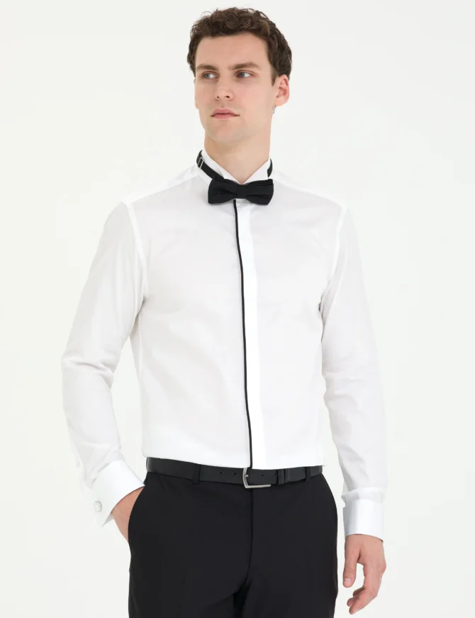 WHITE TUXEDO SHIRT