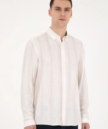LIGHT PINK LINEN SHIRT