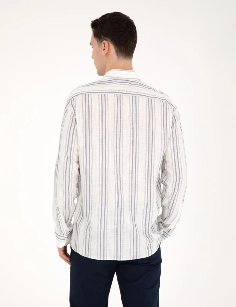 NAVY BLUE LINEN SHIRT thumbnail 5