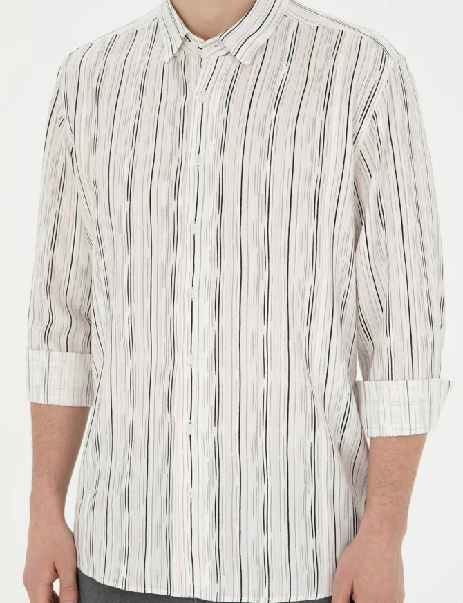 WHITE STRIPED SHIRT - Image 6