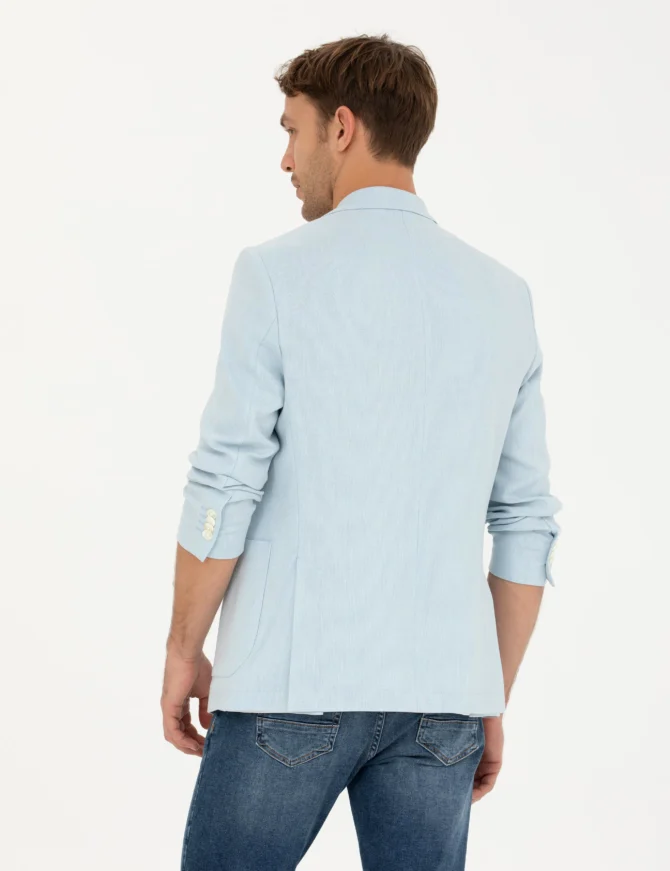 LIGHT BLUE LINEN JACKET - Image 5