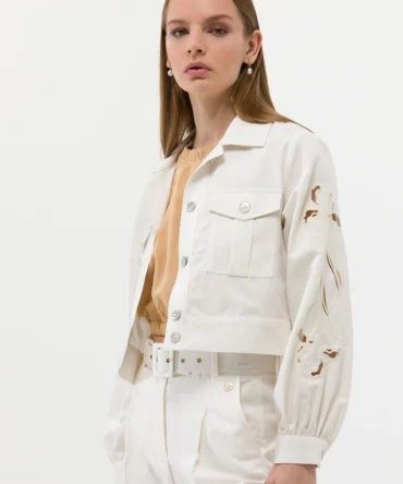 WOMAN WHITE LINEN JACKET