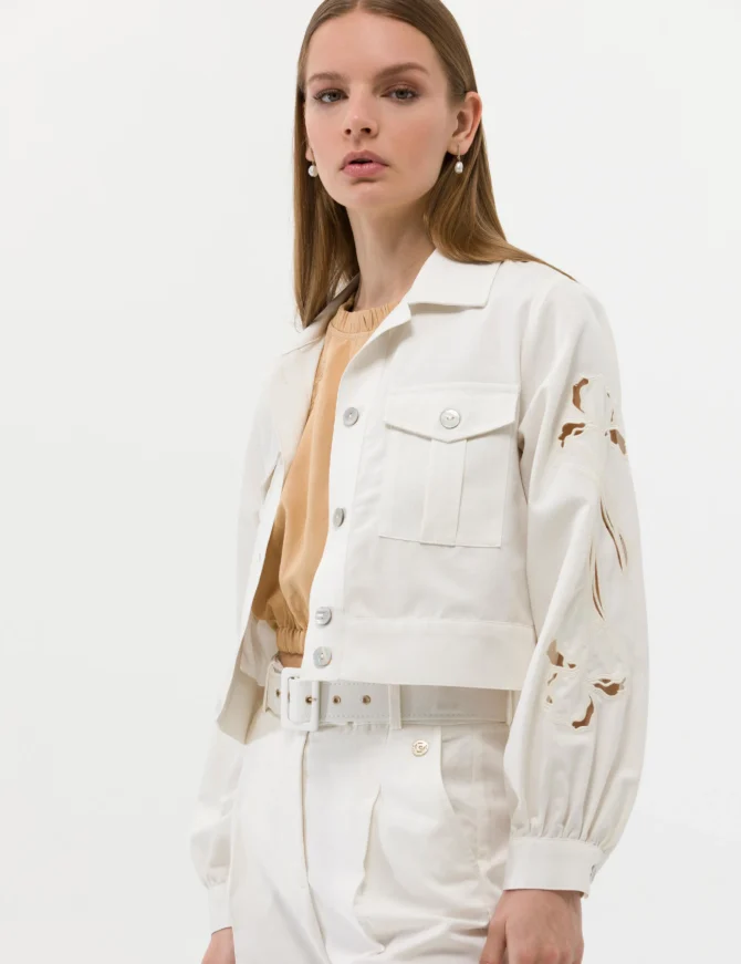 WOMAN WHITE LINEN JACKET