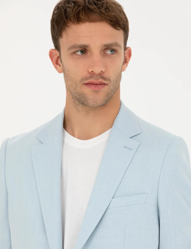 LIGHT BLUE LINEN JACKET - Image 2