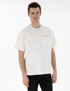 NAVY BLUE T-SHIRT - White