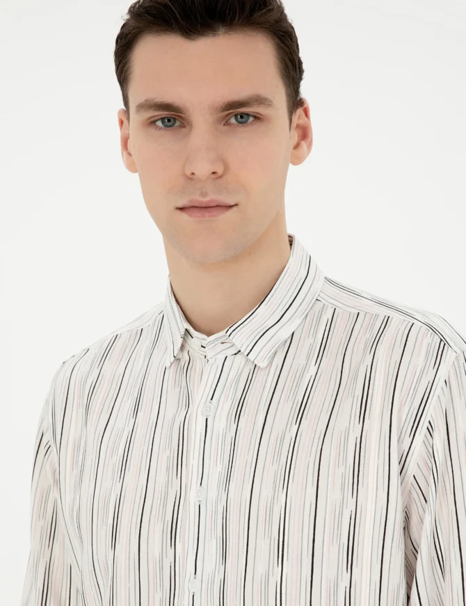 WHITE STRIPED SHIRT - Image 2