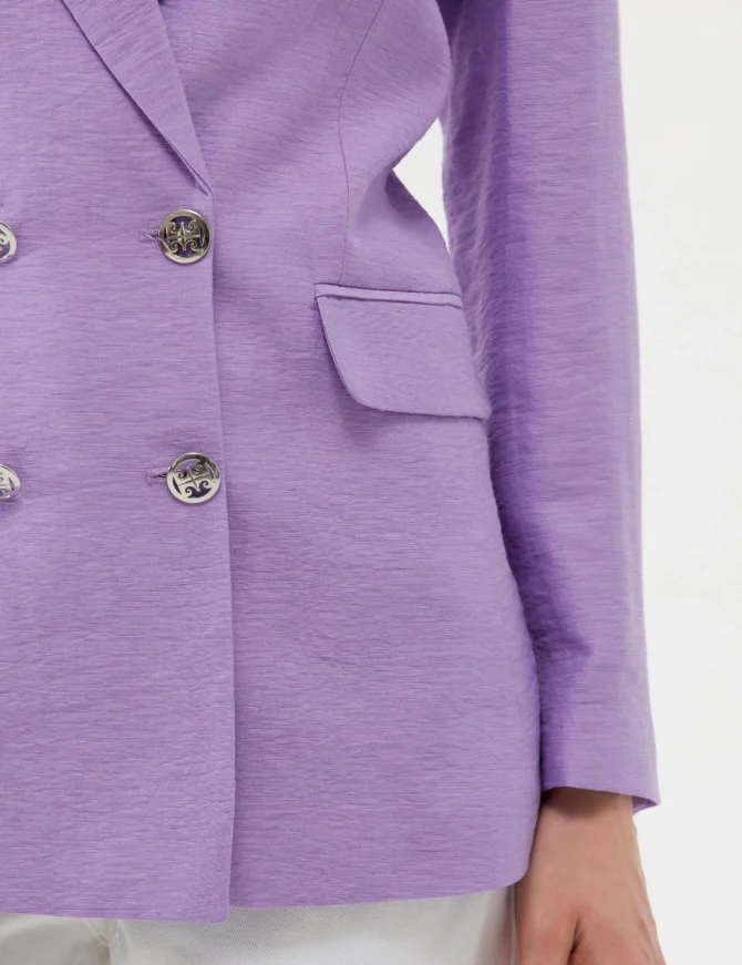 WOMAN PURPLE DOUBLE BREASTED JACKET - Image 7