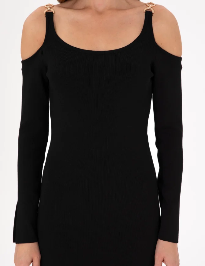 WOMAN BLACK KNIT DRESS - Image 5