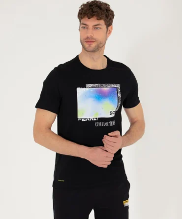 BLACK PRINTED T-SHIRT