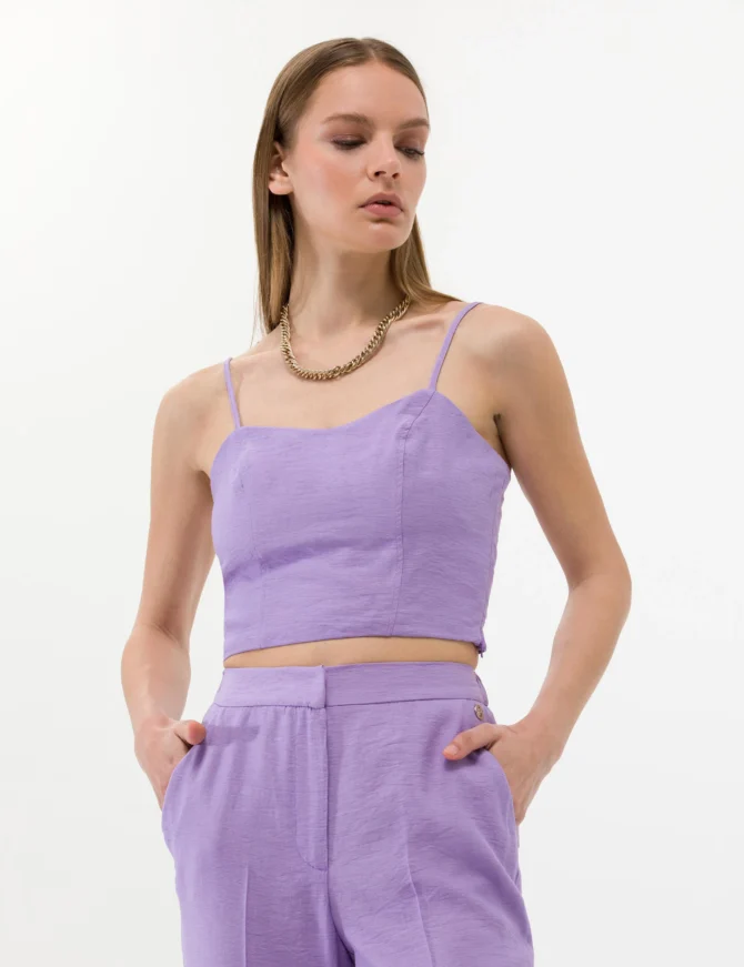 WOMAN PURPLE CROP TOP